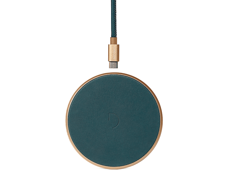 Decoded Leren Qi Wireless Charger Groen/goud