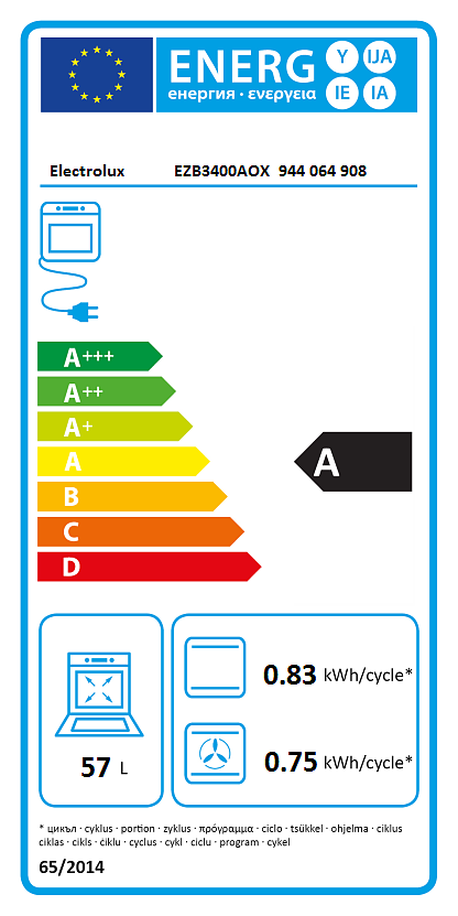 ELECTROLUX EZB3400AOX Beépíthető sütő, LED kijelző