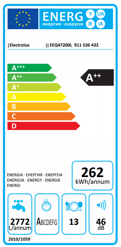 ELECTROLUX EEQ47200L Beépíthető mosogatógép, Quickselect kezelőpanel, 13 teríték, AirDry, 8 program