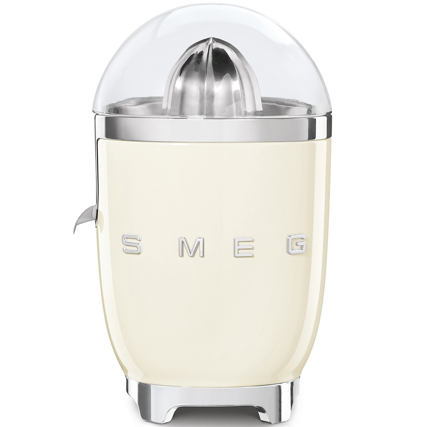 Exprimidor - Smeg CJF01CREU, Apto lavavajillas, 70 W, Antigoteo, Aluminio, Crema