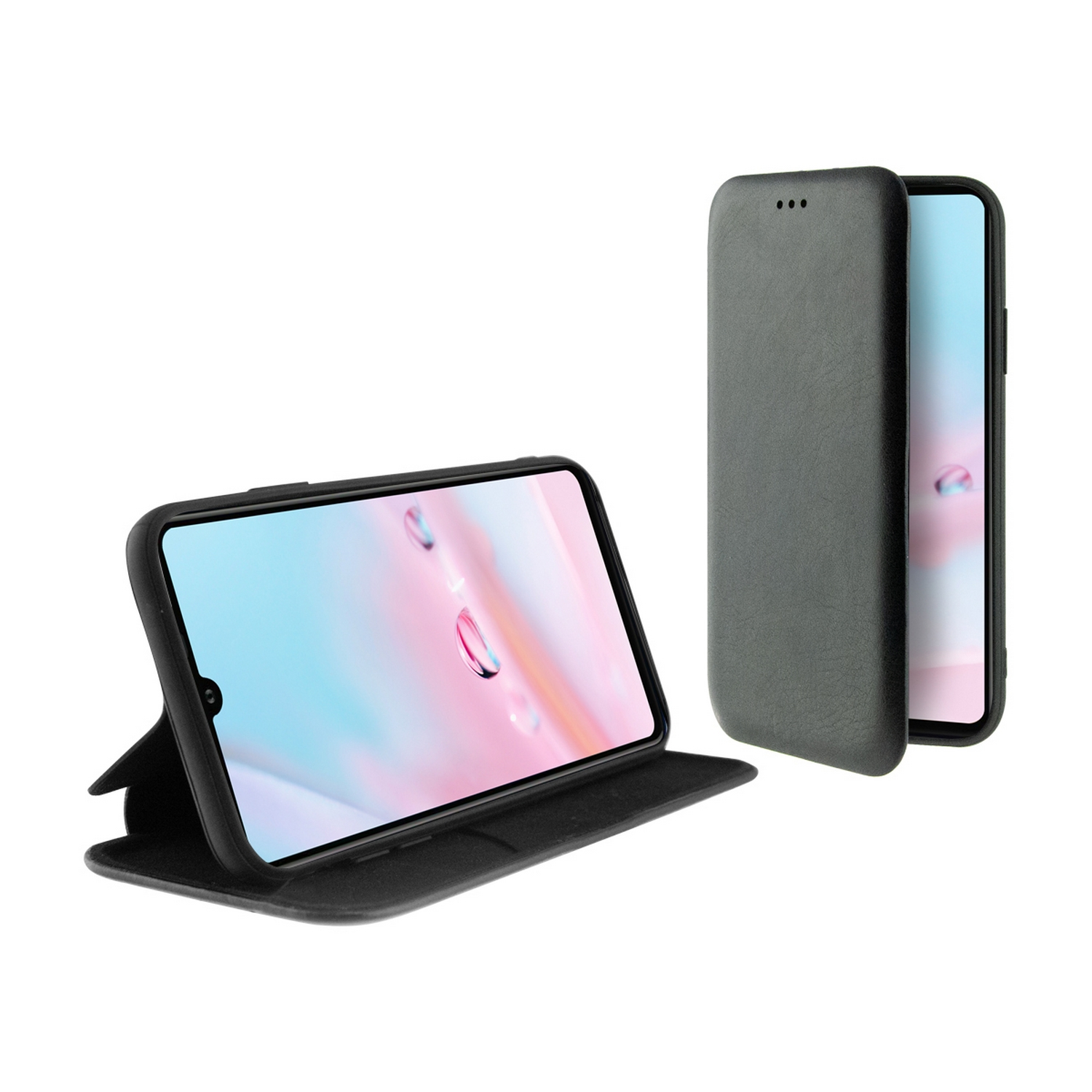 Funda - KSIX B0794FU82, Para Honor View 20, Con tapa, Ranura para tarjetas, Polipiel, Standing, Negro