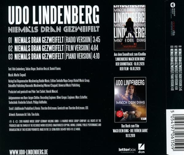 - Udo CD) (Maxi dran Single Lindenberg - Niemals gezweifelt