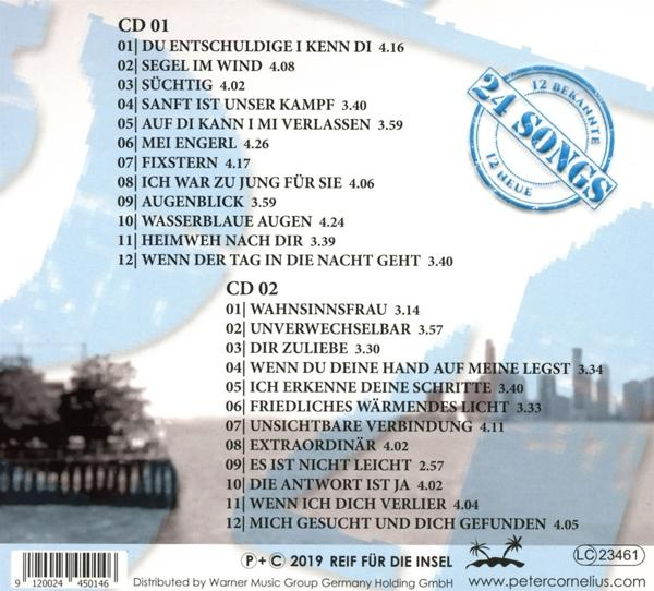 CD-Cover mit einer Liste deutscher Songtitel und einem Logo mit dem Text '24 Songs'.