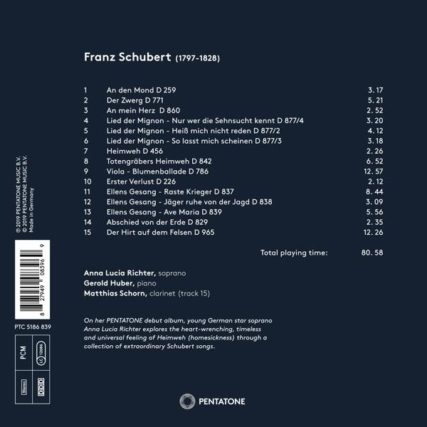 Albumcover mit einer Liste von Liedern, Text mit dem Namen des Künstlers und Albumdetails.
