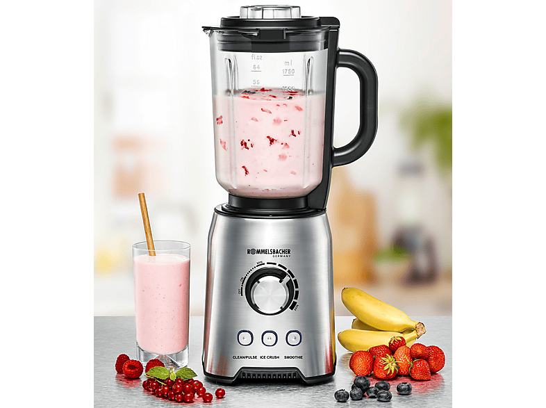 Rommelsbacher MX 1250 Standmixer (Edelstahl/Glas, 1200 Watt, 1.75 l) — Foto 3 von 4