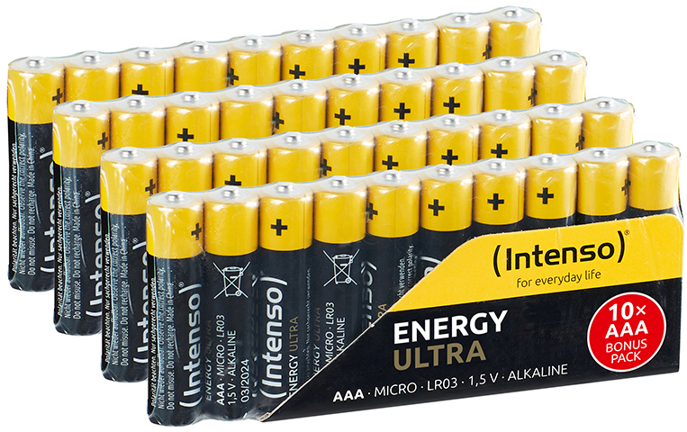 INTENSO Energy Ultra AAA Alkaline Batterie, Alkaline, 1.5 Volt, 1250 mAh 40 Stück