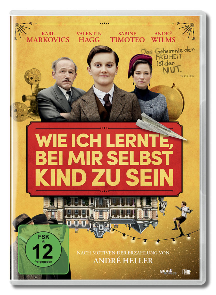 DVD-Cover: Drei Personen in einem Vintage-Setting, mit Text auf Deutsch.