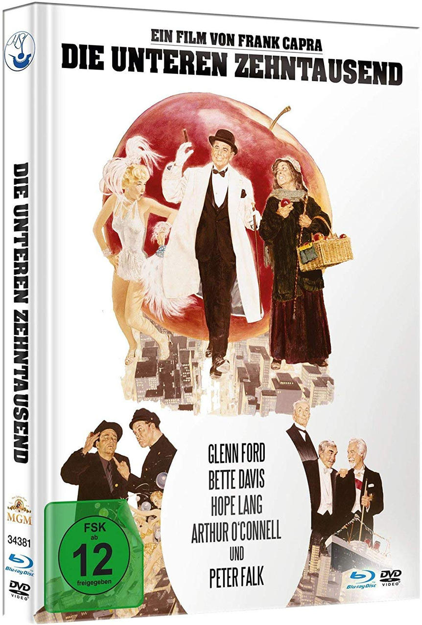 DVD-Cover für den Film „Die Unteren Zehntausend“ mit Schauspielern und einem großen Apfelbild.