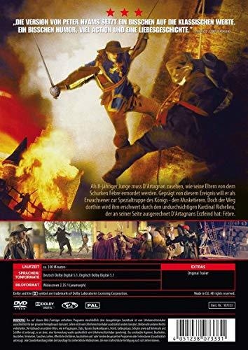 Rückseite einer DVD-Hülle mit Actionszenen und Text über den Film.