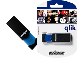 DISK2GO qlik - USB-Stick  (64 GB, Schwarz/Blau)