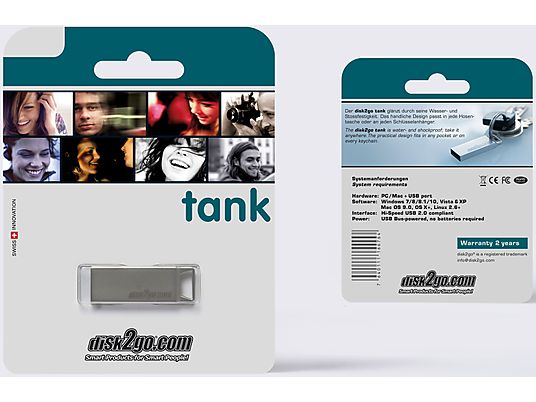 DISK2GO tank - USB-Stick  (8 GB, Silber)