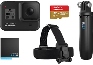 GOPRO HERO 8 Black Bundle 2019 + extra akkumulátor, shorty, fejpánt,  SanDisk Extreme® 32GB microSDXC™