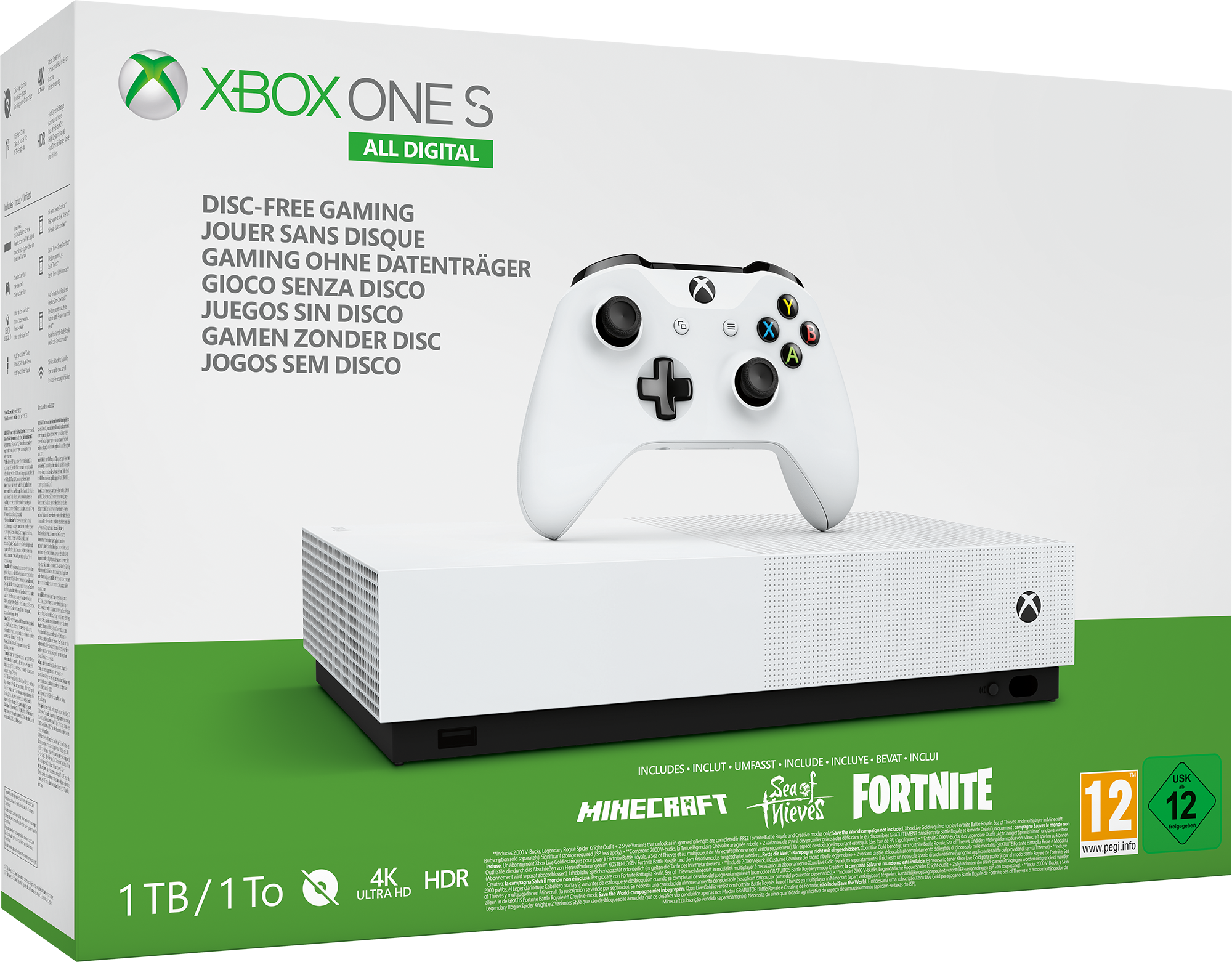 Xbox One S 1TB All-Digital Edition Bundle - Spielkonsole - Weiss