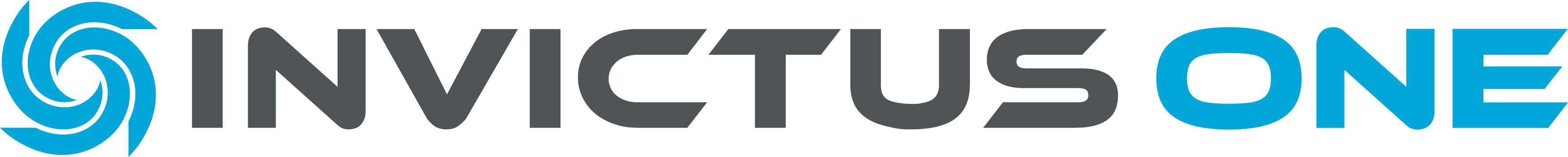 Invictus One Logo. Das Logo enthält eine stilisierte Welle und den Firmennamen.