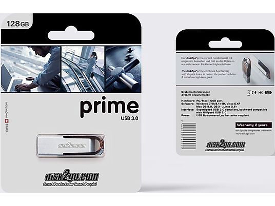DISK2GO Prime - USB- Stick  (128 GB, Silber)
