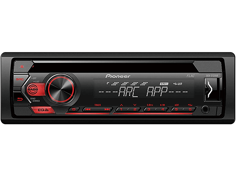 Autorradio Pioneer Dehs120ub 4 x 50 w bluetooth 1 din usb aux negro iluminación rojo in rds 4x50