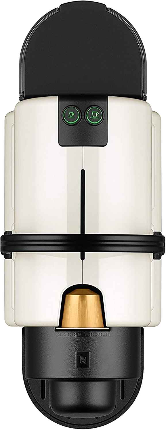 Una macchina da caffè Nespresso Vertuo, crema e nera.