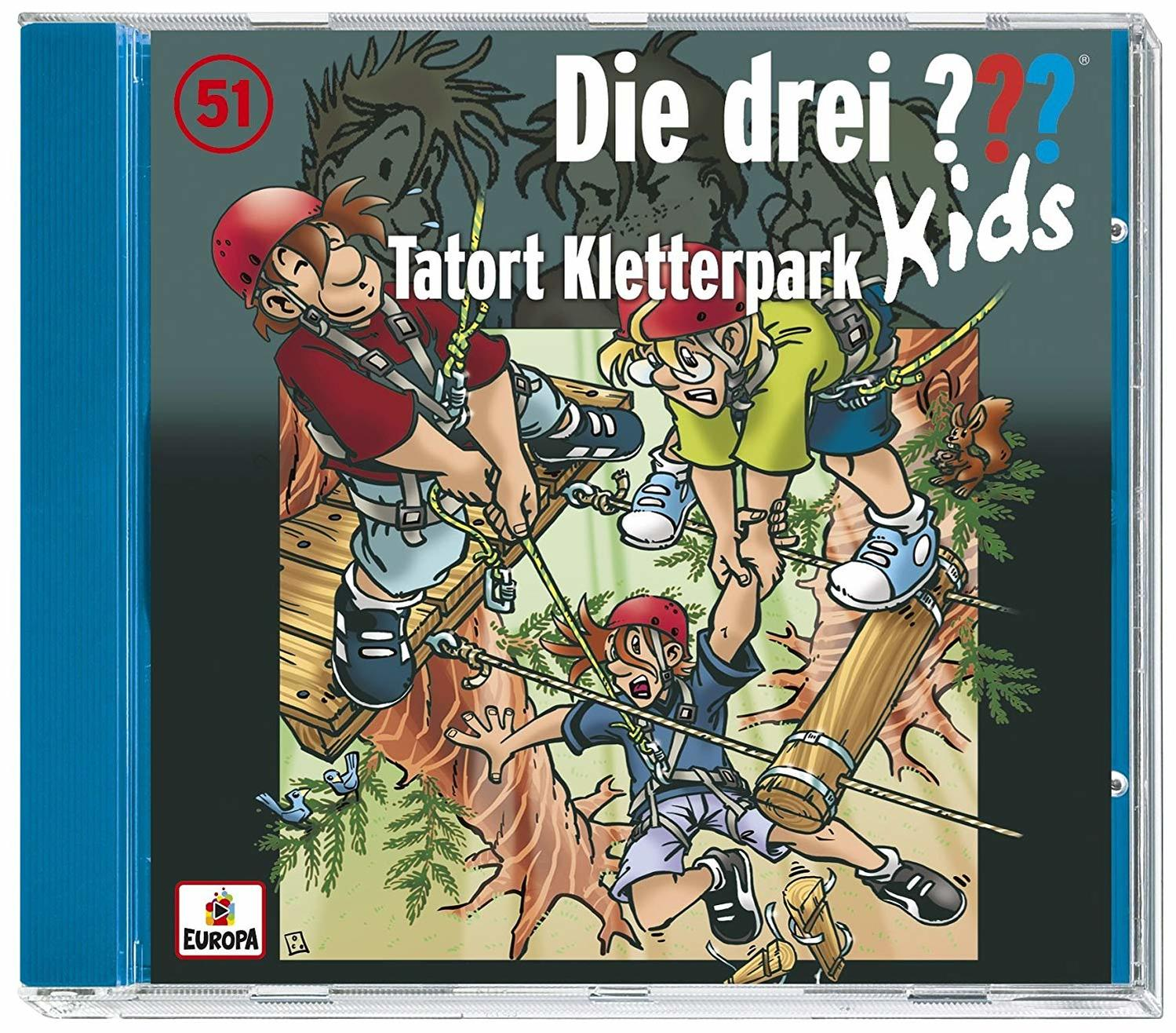 Cover einer Kinderbuchausgabe mit drei Kindern auf einer Kletterstruktur.