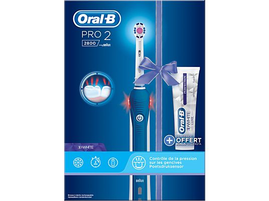 ORAL-B Pro 2 2800 3D White Elektrische Tandenborstel + 3D White tandpasta