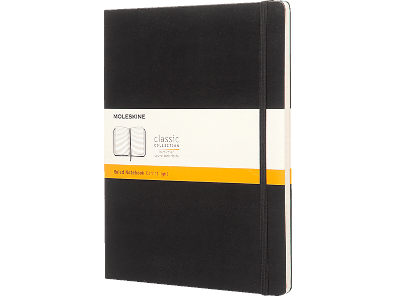 MOLESKINE XL, Notizbuch, Cover, Schwarz Hard liniert, Schwarz