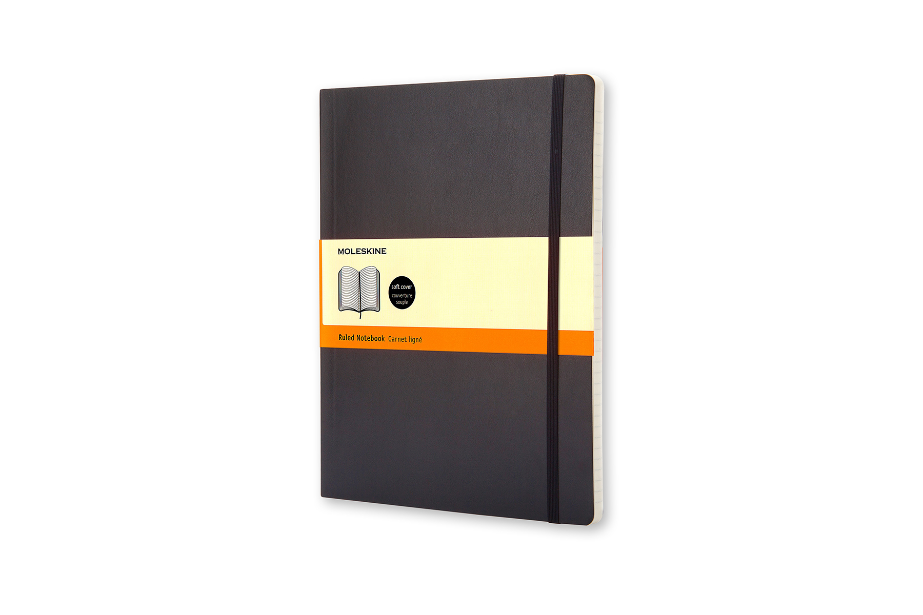 MOLESKINE Liniert, Schwarz Cover, Soft XL, Notizbuch, Schwarz