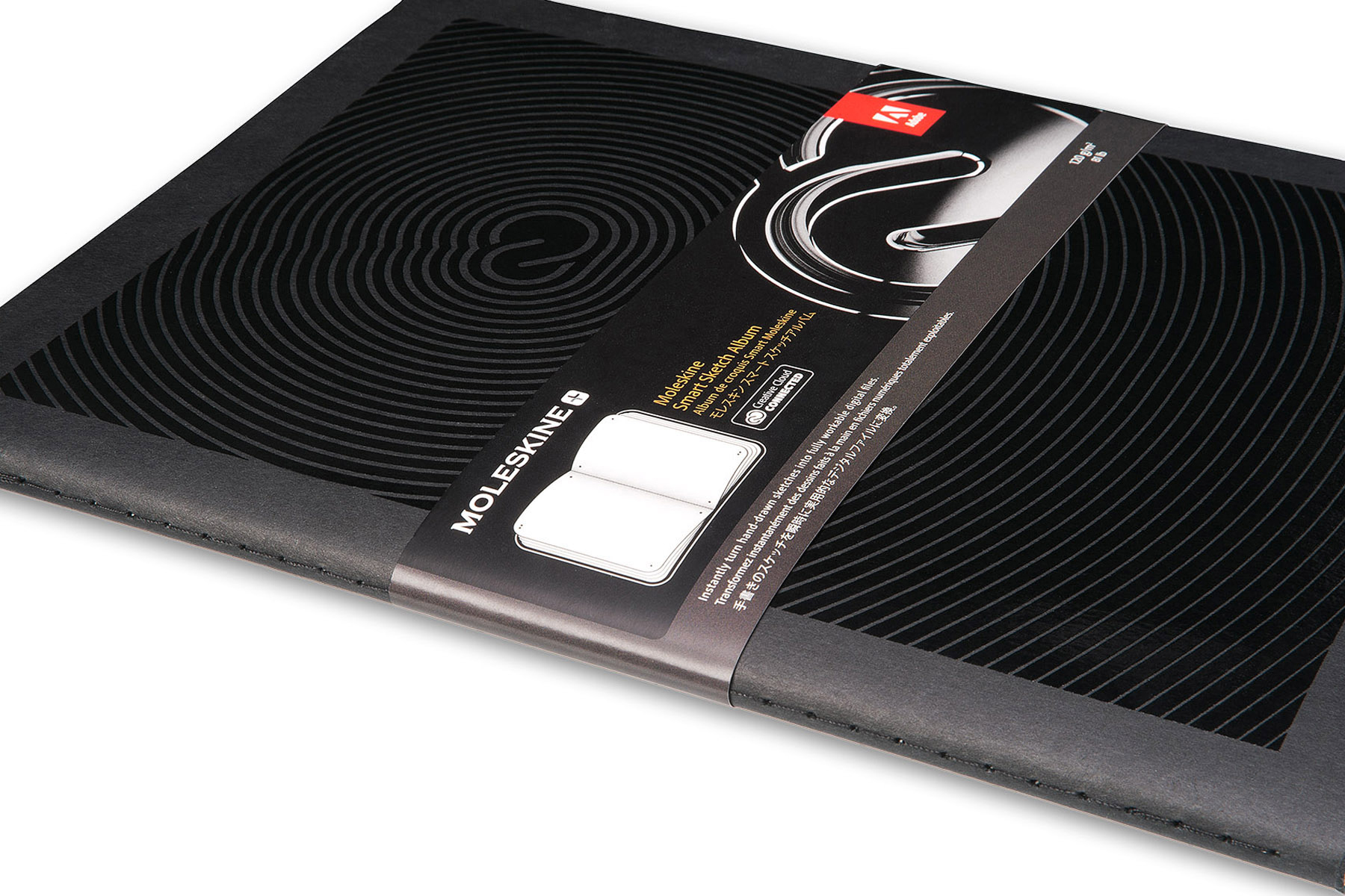 MOLESKINE Creative Cloud Connected, XL, Blanko, Hard Cover, Schwarz Smart Skizzenalbum, Schwarz
