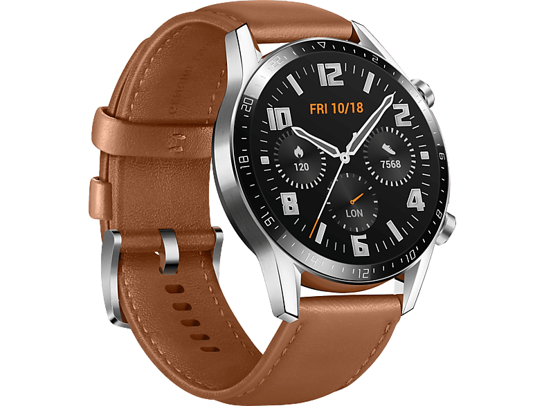 HUAWEI Watch GT 2 Classic Edition 46mm Silber mit Lederarmband