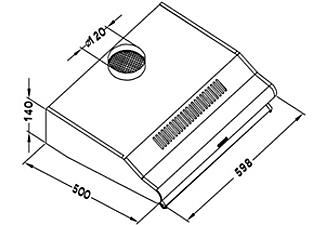 PKM UBH 3001 X, Dunstabzugshaube (598 mm breit, 500 mm tief
