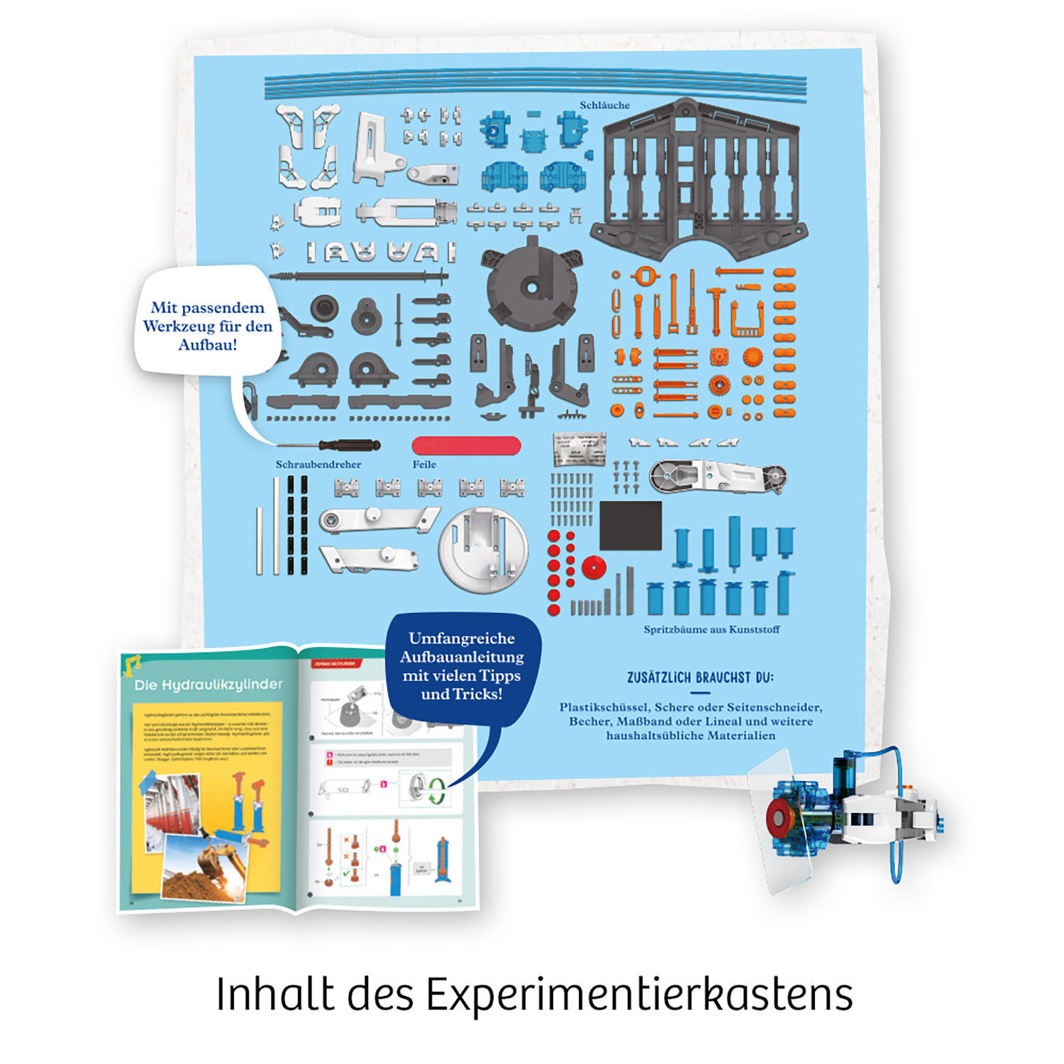 KOSMOS Hydraulik-Arm Experimentierkasten, Mehrfarbig