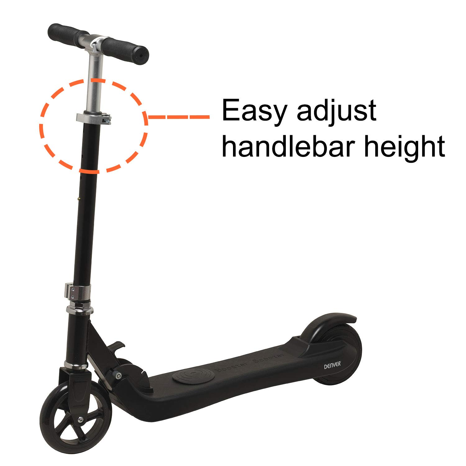 Patinete eléctrico - Denver SCK-5300, Infantil, 100 W, Hasta 6 km/h, Autonomía 6 km, Negro