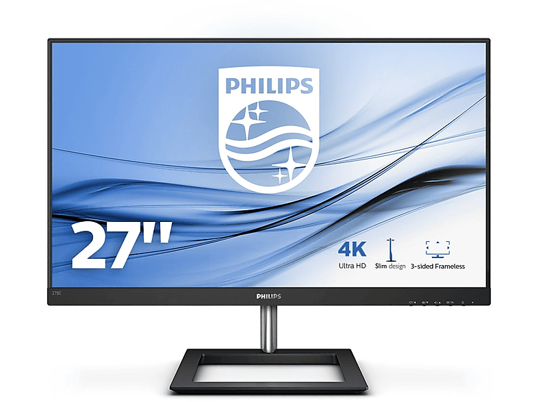 Monitor - Philips E Line 278E1A, 27", LED, IPS, UltraHD 4K, Negro