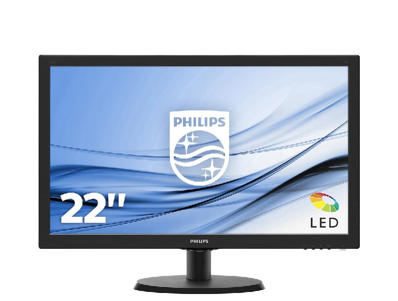 Monitor - Philips 223V5LHSB2/00, 22", Full HD, 5ms, VESA, VGA, Conexión HDMI, Negro