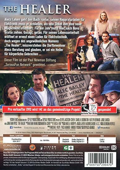 DVD-Cover für den Film 'The Healer'. Mit Schauspielern und Text auf dem Cover.