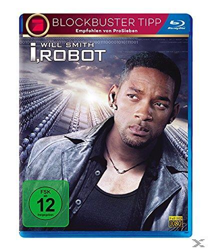 DVD-Cover: Will Smith, Filmtitel I, Robot, Altersfreigabe 12, blauer Hintergrund.