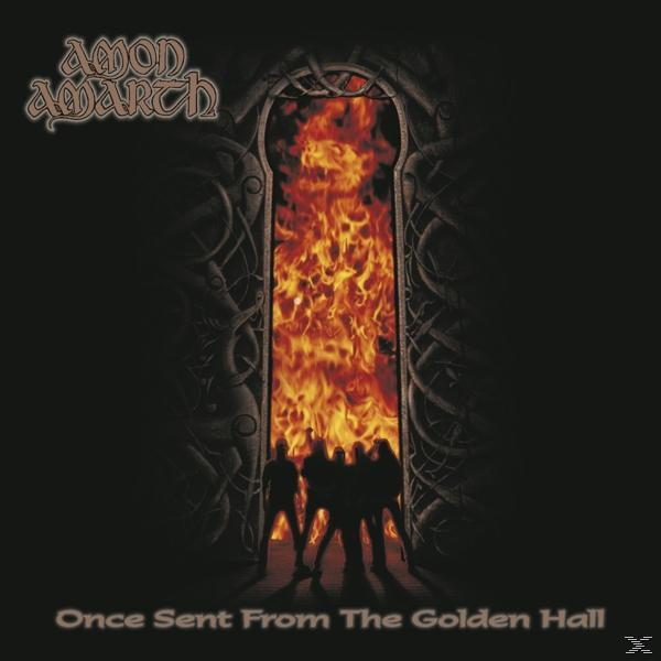 Albumcover: Schlüsselloch mit Feuer, Silhouetten von Menschen und die Worte 'Once Sent From The Golden Hall'.