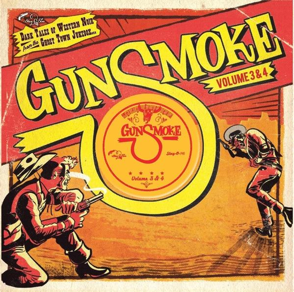 Albumcover: Gunsmoke, Volume 3 & 4, mit zwei Cowboys in einer Western-Illustration.