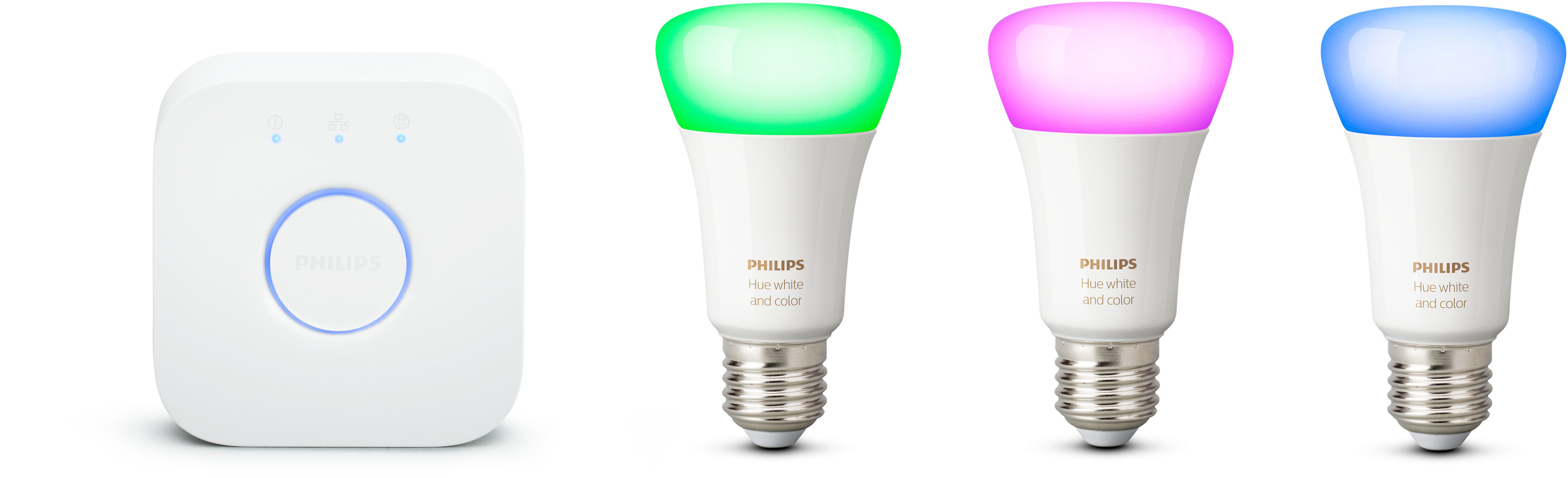 PHILIPS Hue White & Col. Amb. E27 Starter Set Bluetooth LED Leuchtmittel RGB