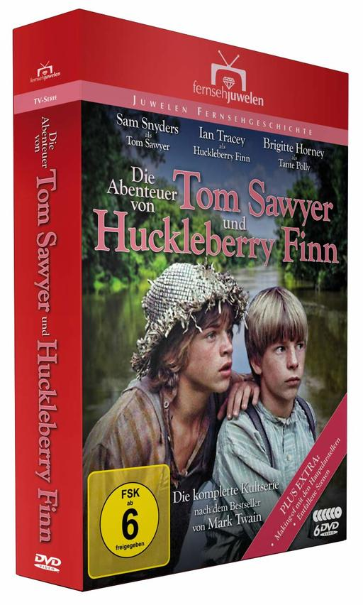 DVD-Box-Set von 'Die Abenteuer von Tom Sawyer und Huckleberry Finn', mit zwei Jungen.