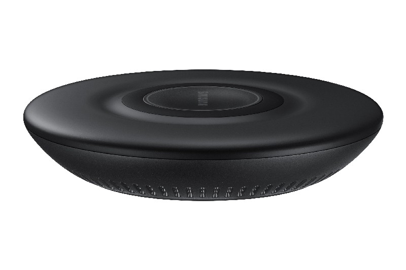 Cargador inalámbrico - Samsung EP-P3105, Carga rápida, Qi, LED, Ventilador, Negro