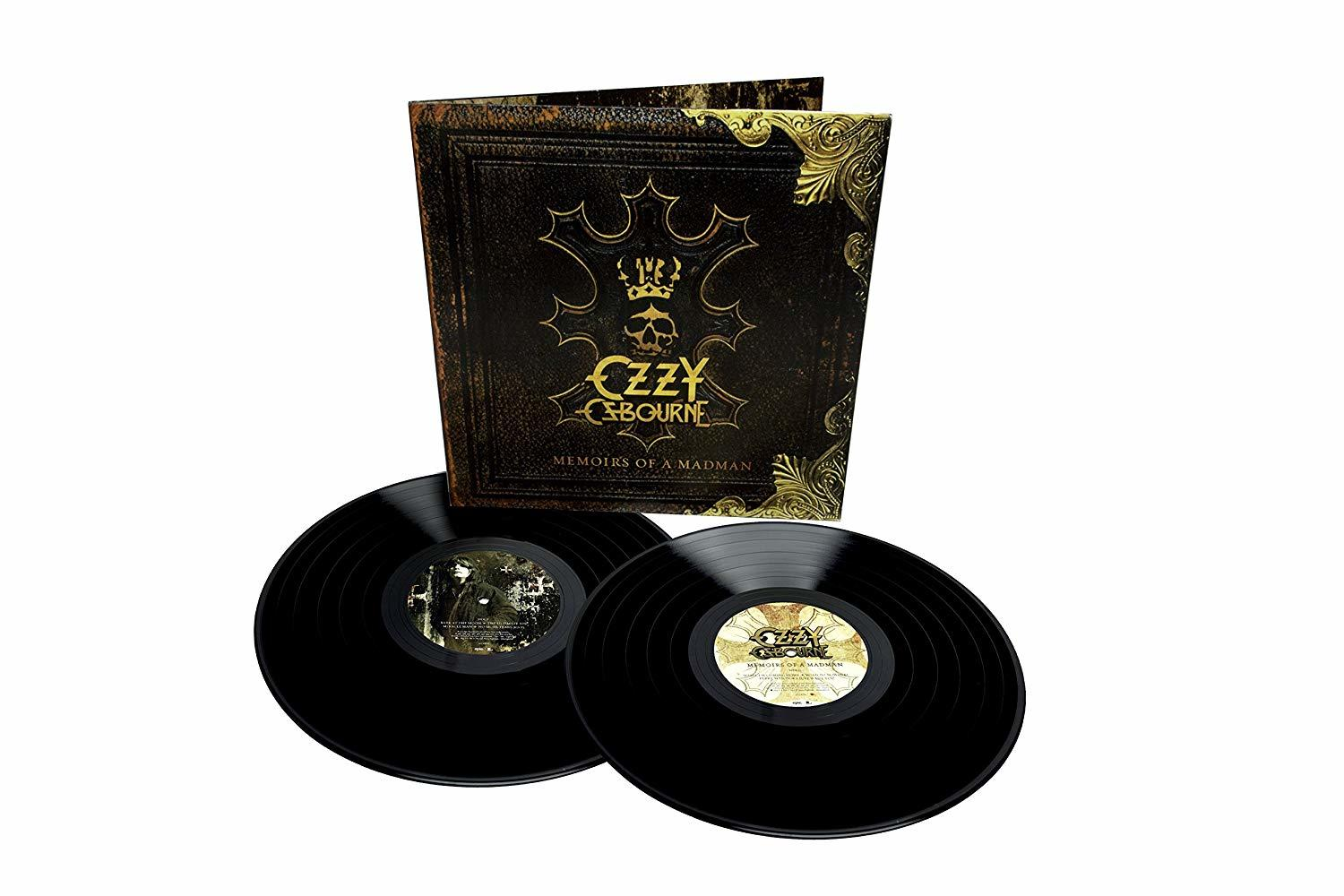 Ozzy Osbournes Album 'Memoirs of a Madman' mit zwei Vinylplatten und einem Buch.