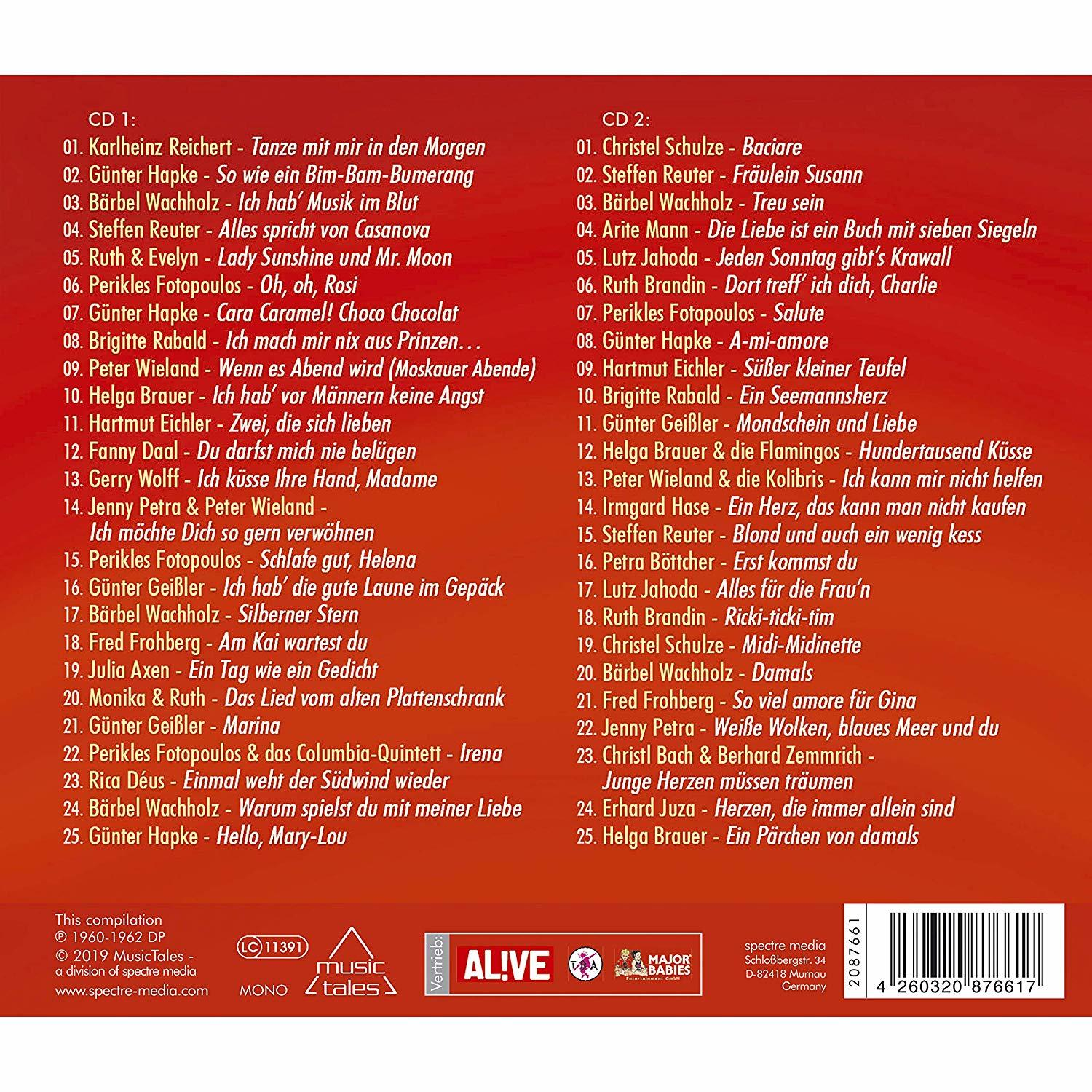 CD-Hülle mit Titellisten. Mit dem Logo 'Music Tales' und farbenfrohem Design.