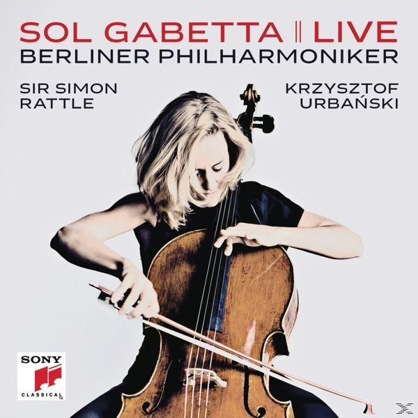 Album borító: Nő gordonkán játszik, szöveg: 'SOL GABETTA || LIVE BERLINER PHILHARMONIKER'.