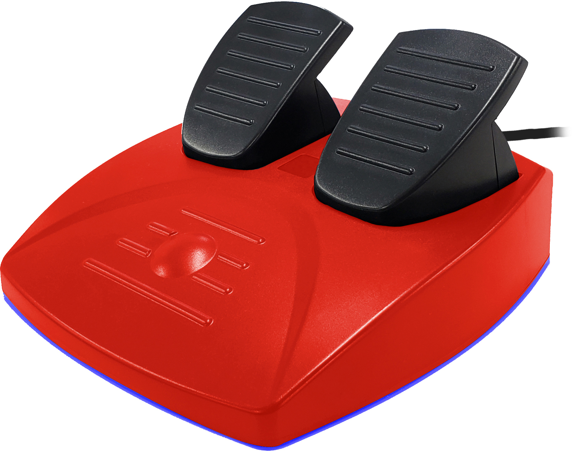 Ein rotes Rennpedal-Set mit zwei Pedalen.