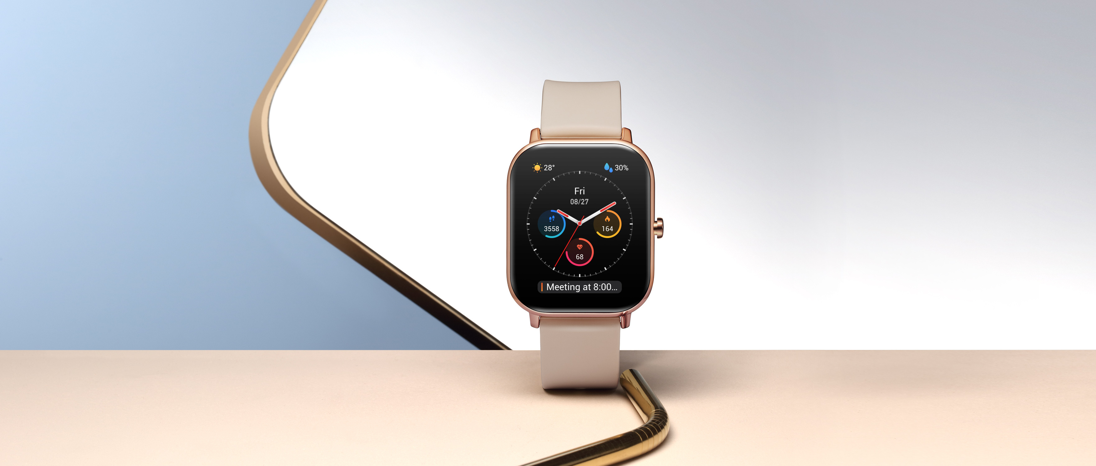AMAZFIT A1914 GTS Smartwatch Aluminium + Kunststoff Silikon, 120 mm + 87 mm, Desert Gold