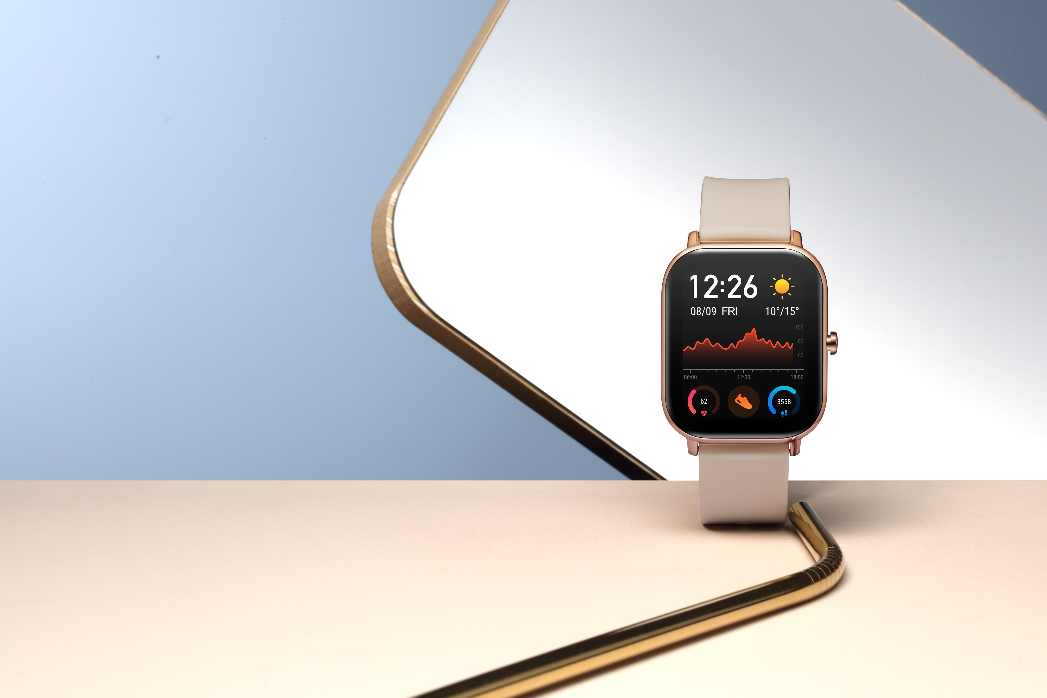 AMAZFIT A1914 GTS Smartwatch Aluminium + Kunststoff Silikon, 120 mm + 87 mm, Desert Gold