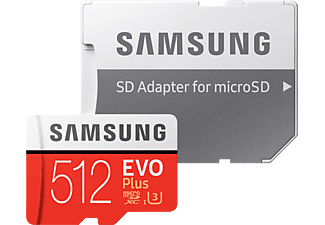 SAMSUNG EVO Plus 512GB microSDXC UHS-I U3 100MB/s Full HD & 4K UHD Memóriakártya adapterrel (MB-MC512GA)