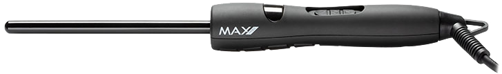 Een zwarte krultang op een zwarte achtergrond, met het merk MAX erop.
