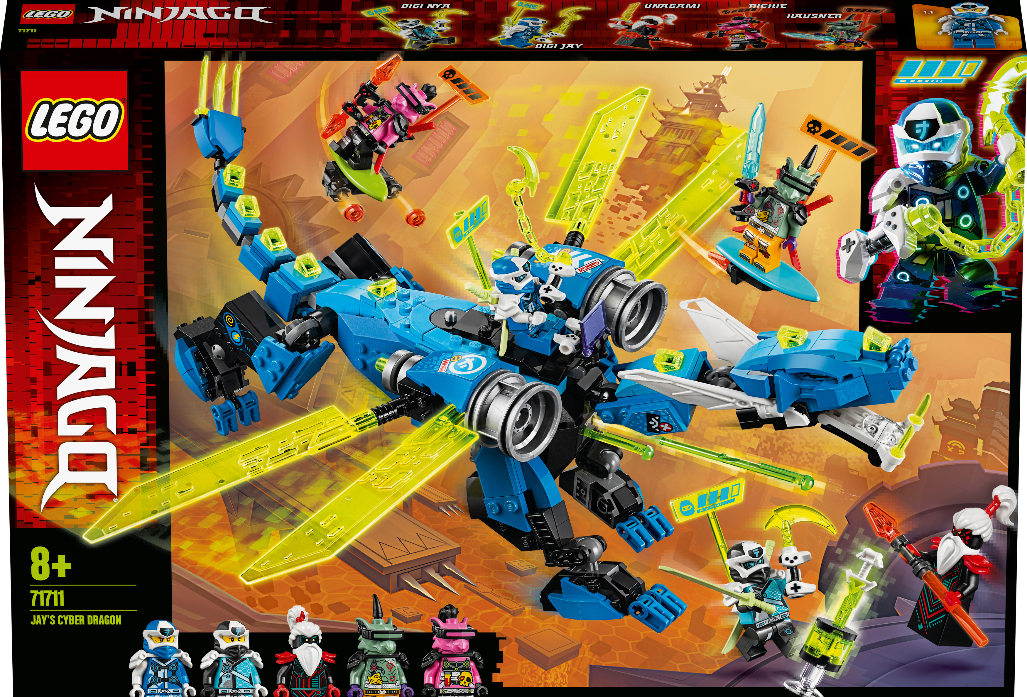 LEGO 71711 Jays Cyber-Drache Bausatz, Mehrfarbig