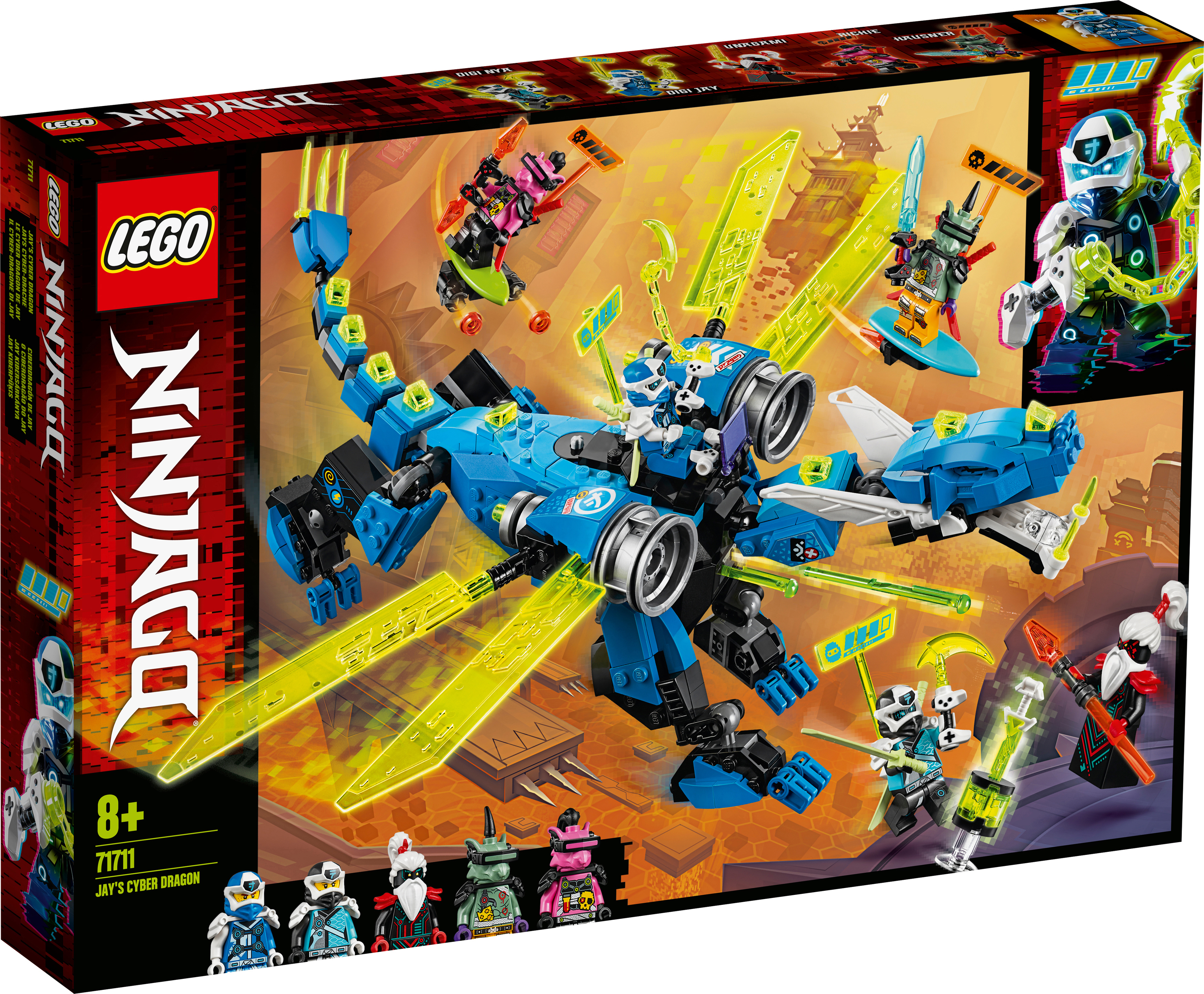 LEGO 71711 Jays Cyber-Drache Bausatz, Mehrfarbig