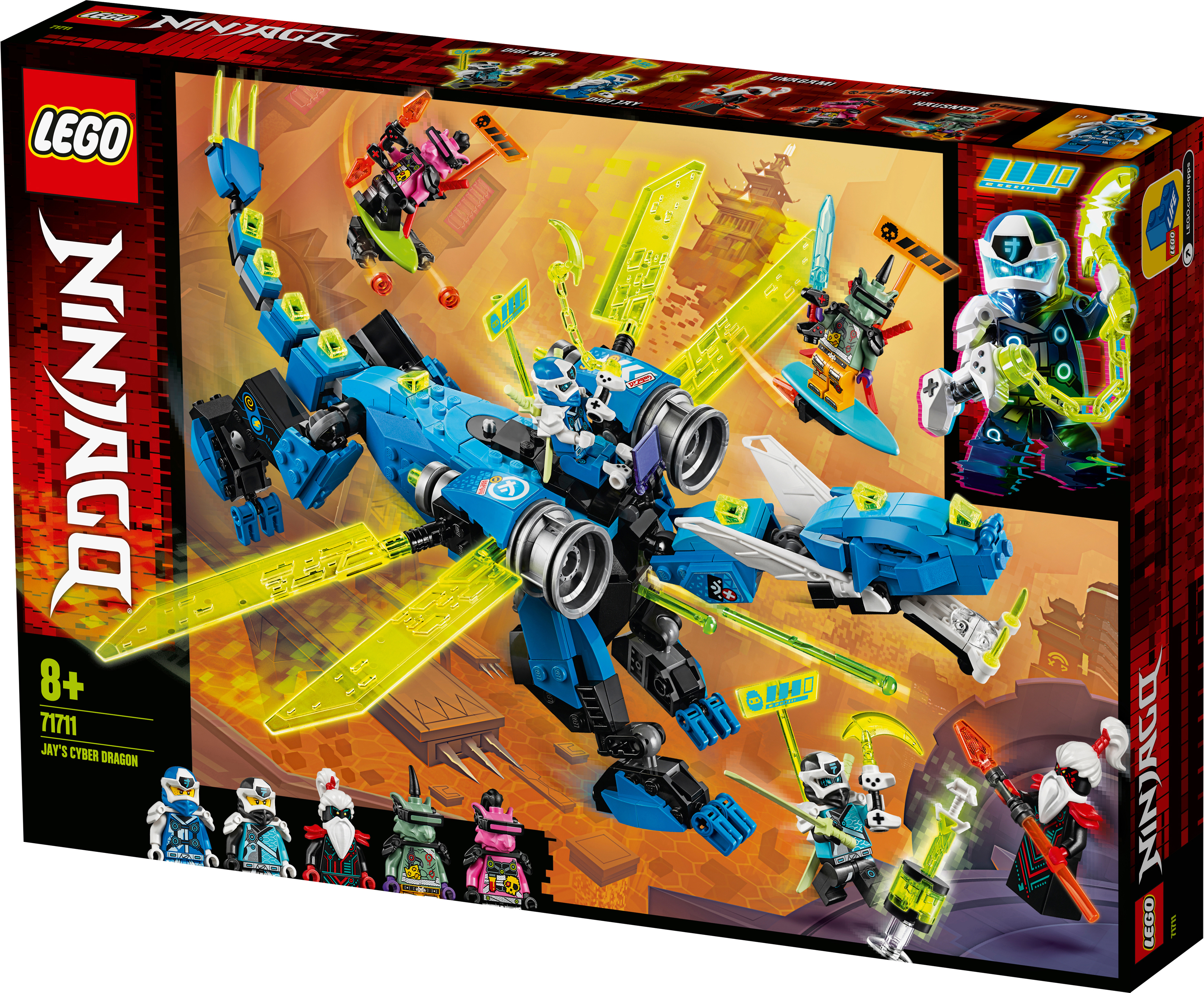 LEGO 71711 Jays Cyber-Drache Bausatz, Mehrfarbig